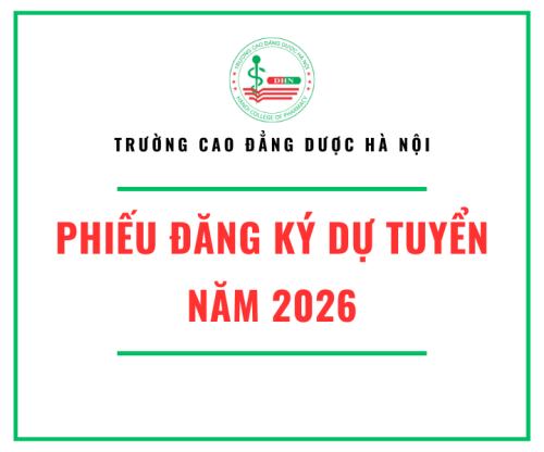 Phiếu đăng ký dự tuyển năm 2026 Trường Cao đẳng Dược Hà Nội